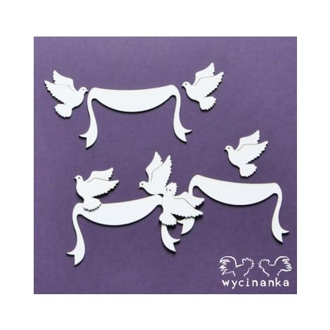 Tekturka Wycinanka Beautiful Wedding - Gołębie i Szarfy, 3szt